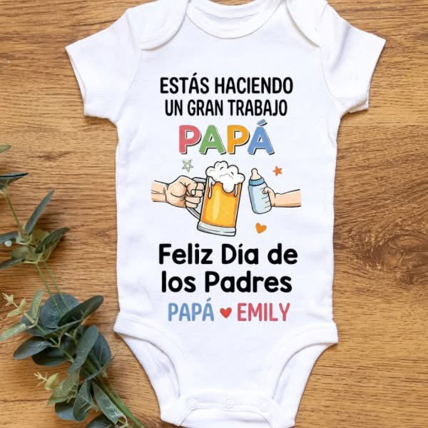 Body de Bebé Personalizado - "Gran Trabajo Papá" | Regalo Día de los Padres
