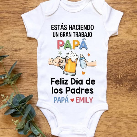 Body de Bebé Personalizado - "Gran Trabajo Papá" | Regalo Día de los Padres